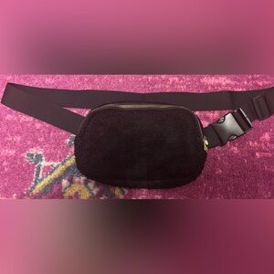 Black Fuzzy Belt Bag